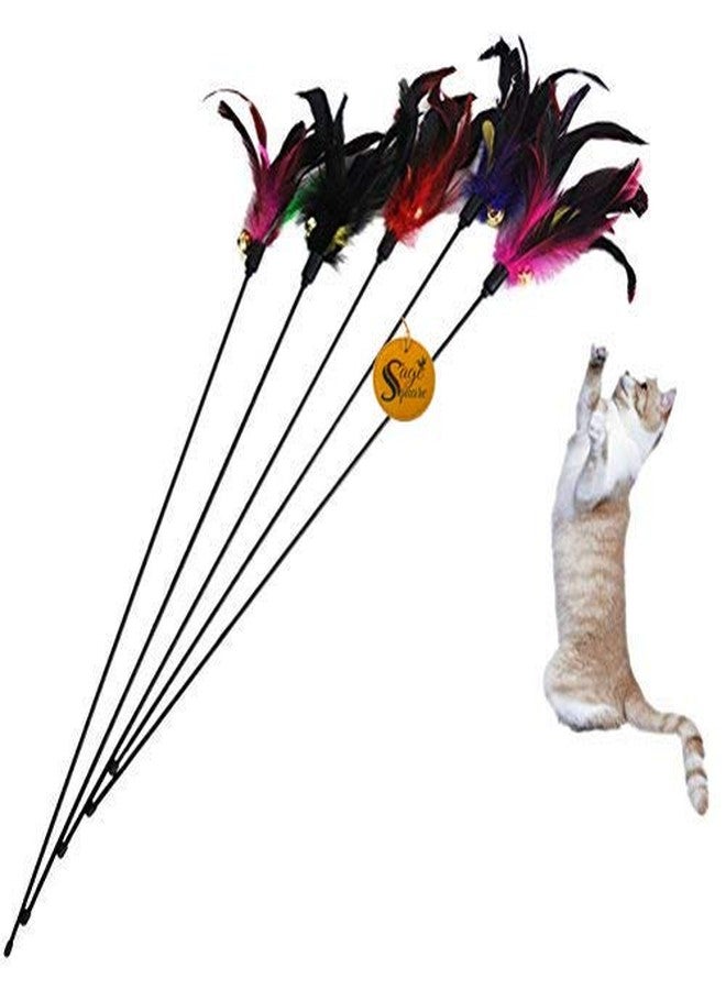 Sage Square Jumbo Size Pet-Friendly Feather Teaser Stick Training Toy (50 cm) - Image 5